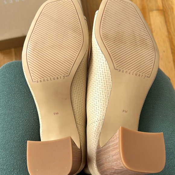 Sanctuary Ready open Toe Heeled Booties oatmeal cream ivory Size 9M leather - Picture 16 of 16